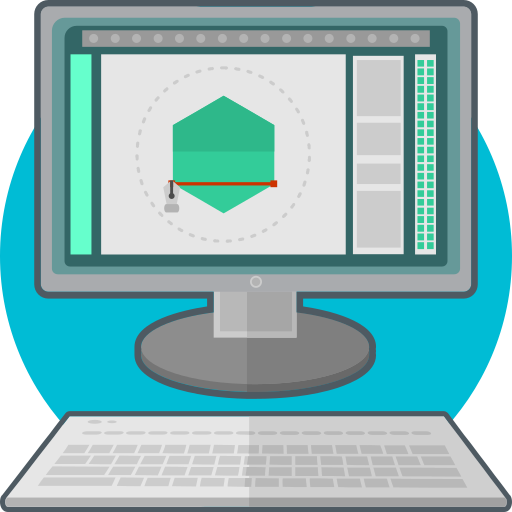 Computer, design, digital, logo icon