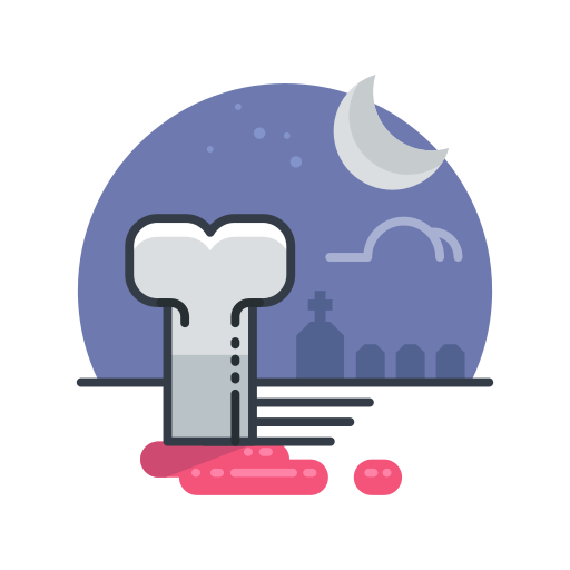 Bone, halloween, holiday, night, scary, skeleton, spooky icon