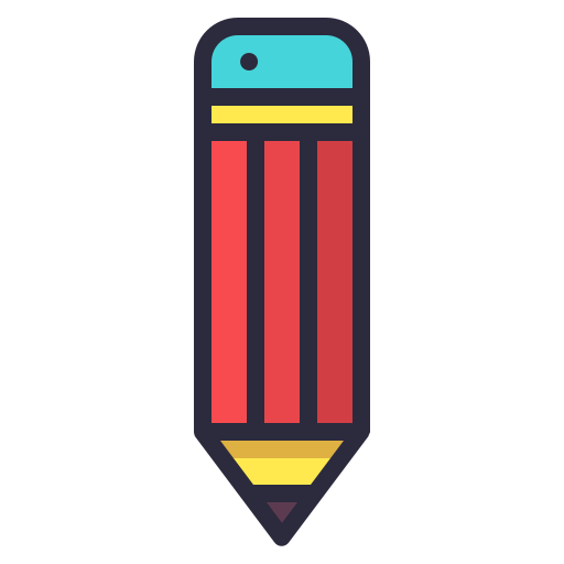 Pen, pencil, school, stationery icon