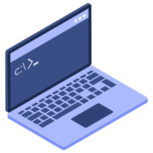 Access, command, laptop, line, prompt, root icon