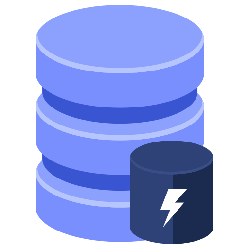Cache, database, lightning icon