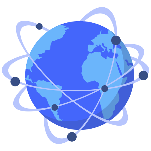 Cdn, connected, globe, dots, earth, world icon