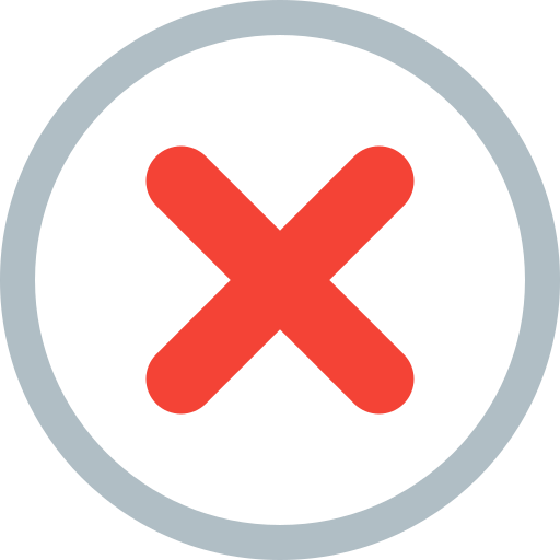 Cancel, error, exit, fault, alert, danger, problem icon