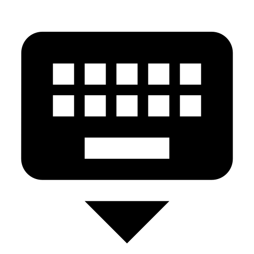 Hide, keyboard icon