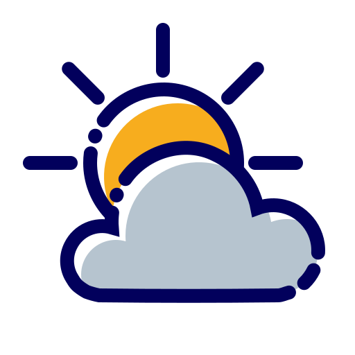 Cloud, cloudy, sun, weather, summer icon