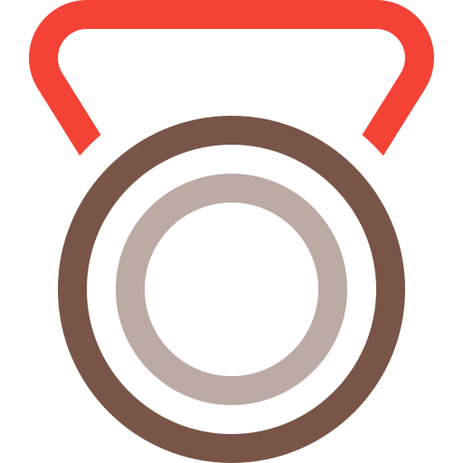 Bronze, medal, award, badge, prize, trophy, winner icon