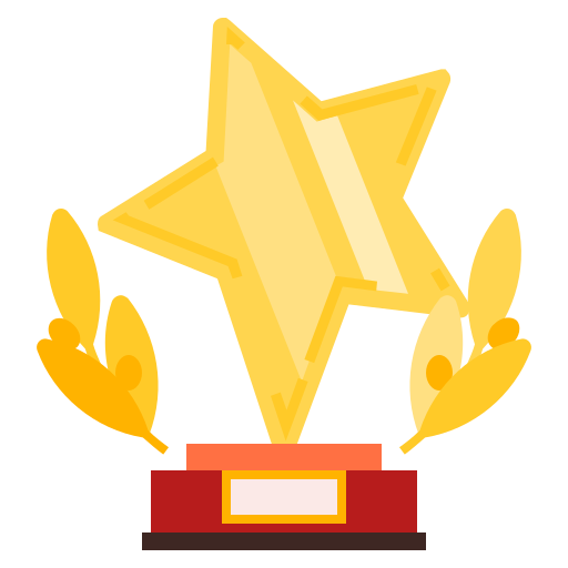 Quality, award, prize, star, trophy icon