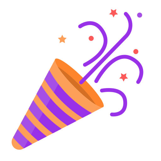 Confetti, newyears, party icon