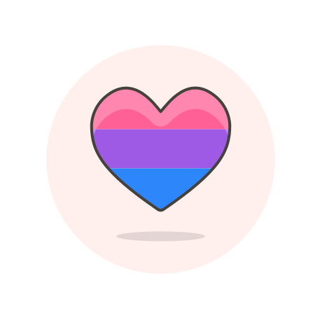 Bisexual, flag, heart icon