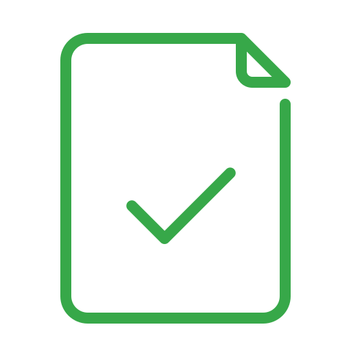 Check, checkmark, doc, document, done, file, success icon