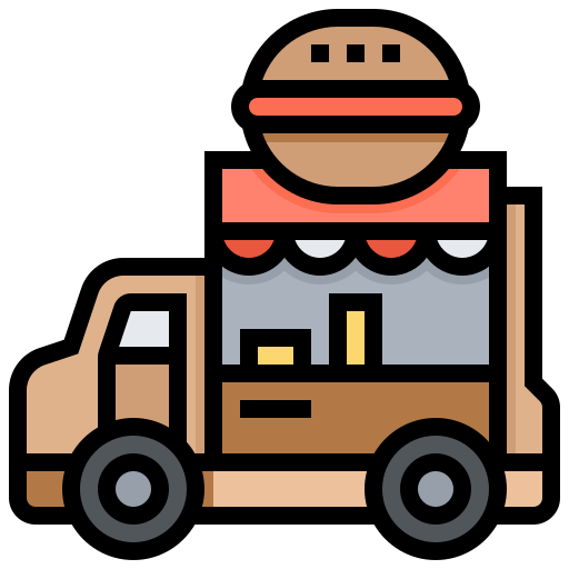 Facility, food, hamburger, sell, truck icon