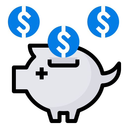 Bank, coin, deposit, money, piggy, save icon