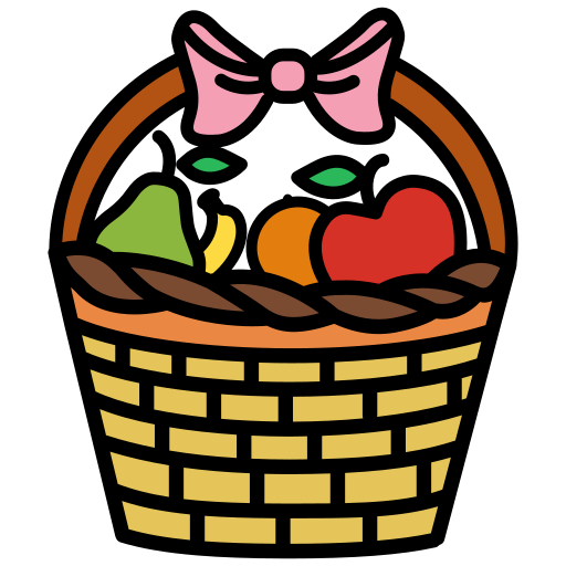 Basket, food, fruit, garden, harvest, natural icon