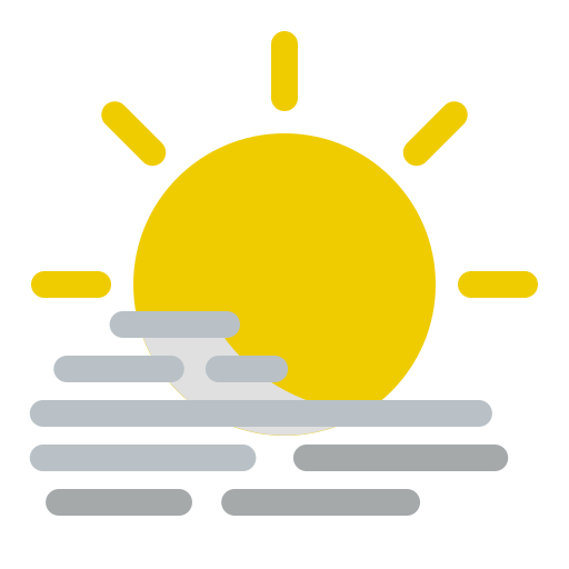 Cloudy, day, fog, foggy, mist, sun, weather icon