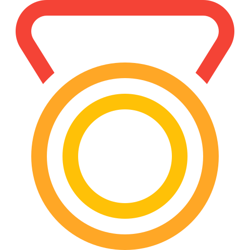 Gold, medal, award, badge, prize, reward, trophy icon
