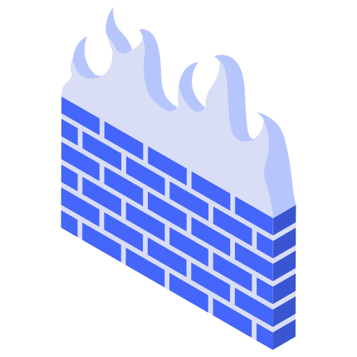 Firewall, fire, wall icon