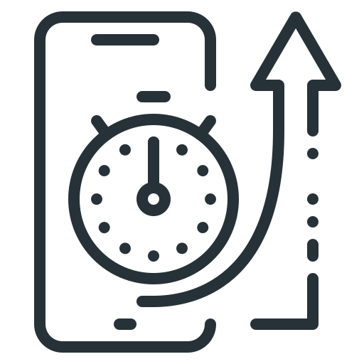 Ios, mobile, optimization, response, seo, stopwatch, time icon