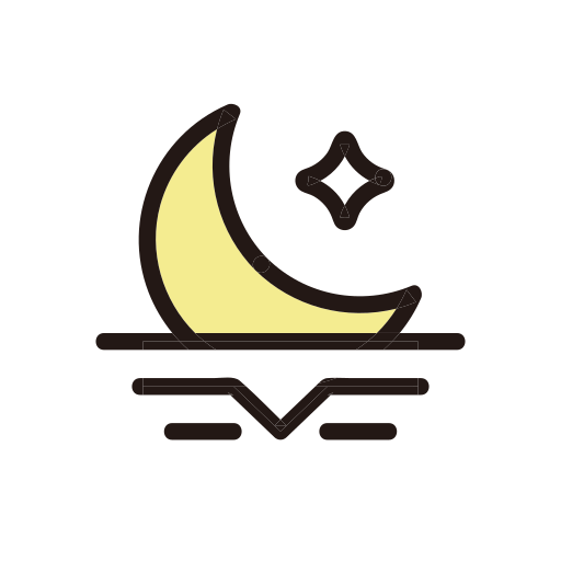 Weather, moon, moonset, morning icon