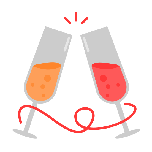 Champagne, newyears, party icon