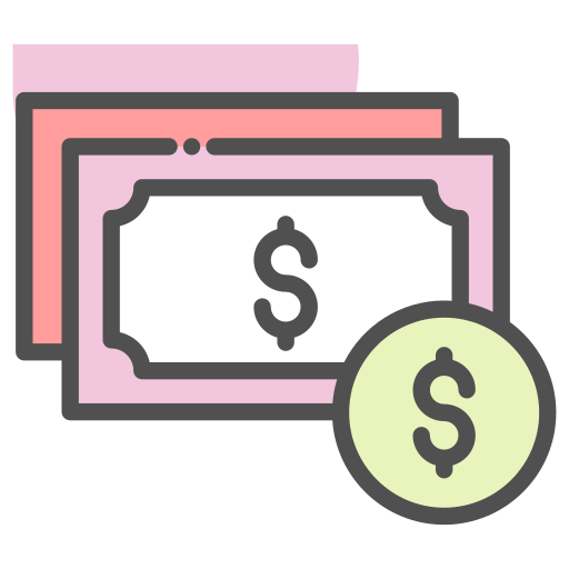 Cash, coin, money, paper icon
