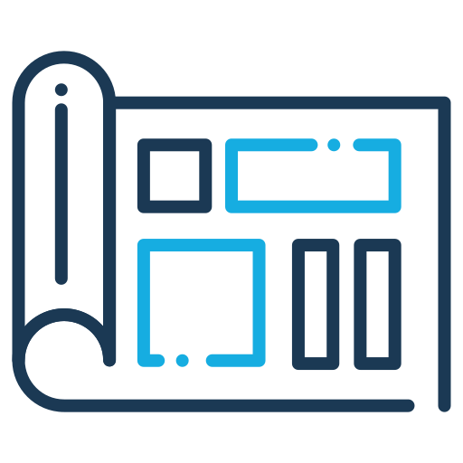 Blueprint, building, construction, industry icon