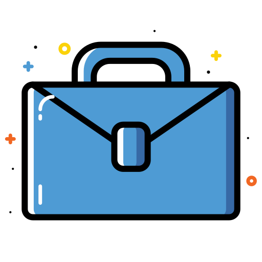 Bag, briefcase, business, colorful, office icon