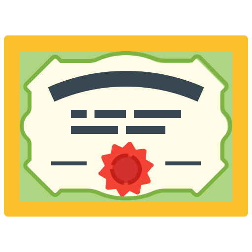 Certificate, award, diploma, study icon