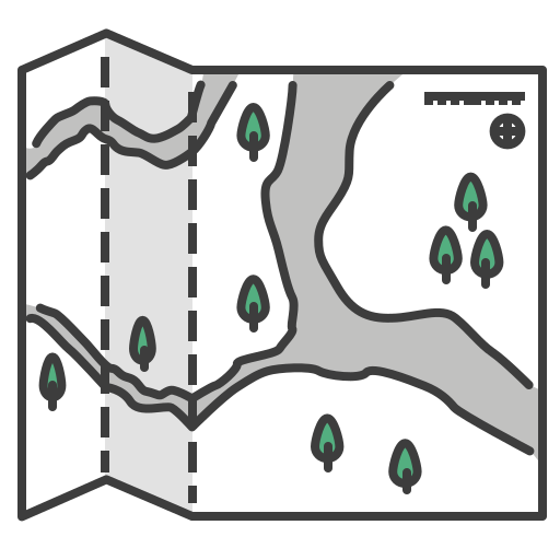 Journey, location, map, navigation, paper, travel, trip icon