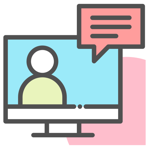 Internet, interview, network, online icon