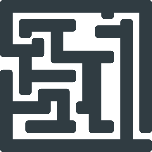 Game, maze, retro icon