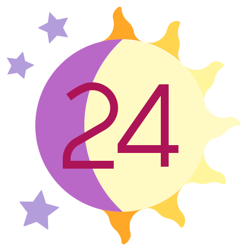 Day, night, date, moon, sun icon
