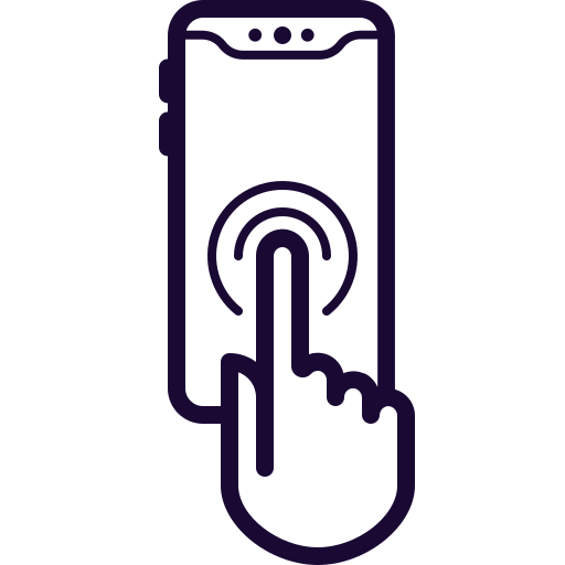 Cell, hand, phone, touch, unlock icon