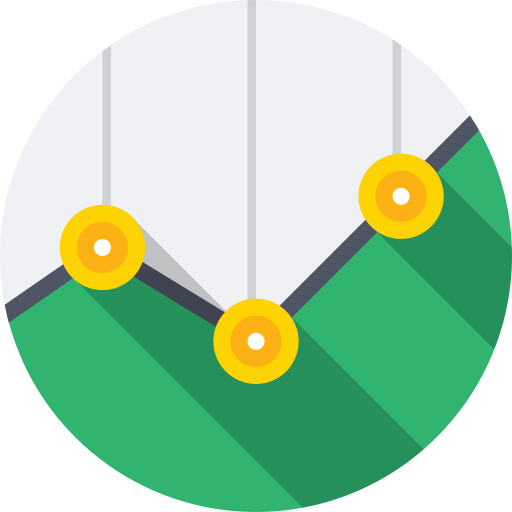 Chart, graph, points, rounded, table, mintie icon