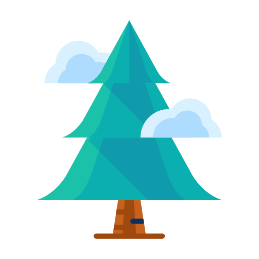 Cloud, forest, plant, tree, winter icon