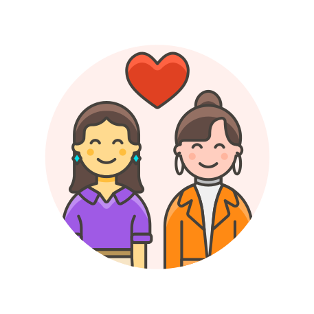 Couple, lesbian, love icon