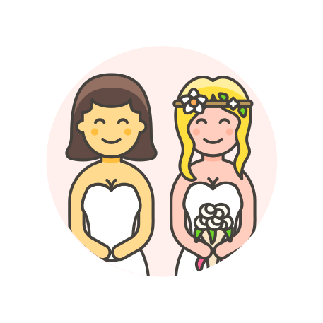 Gowns, lesbian, wedding icon