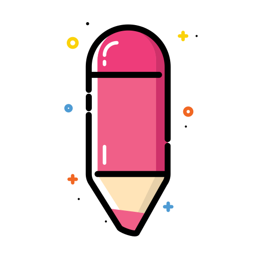 Colorful, office, pencil, school icon