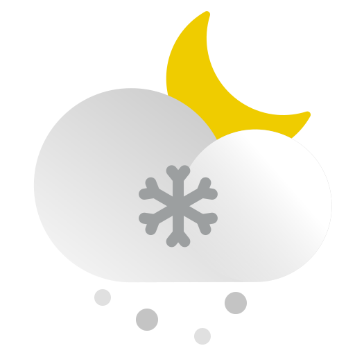 Cloud, moon, night, precipitation, snow, snowing, weather icon