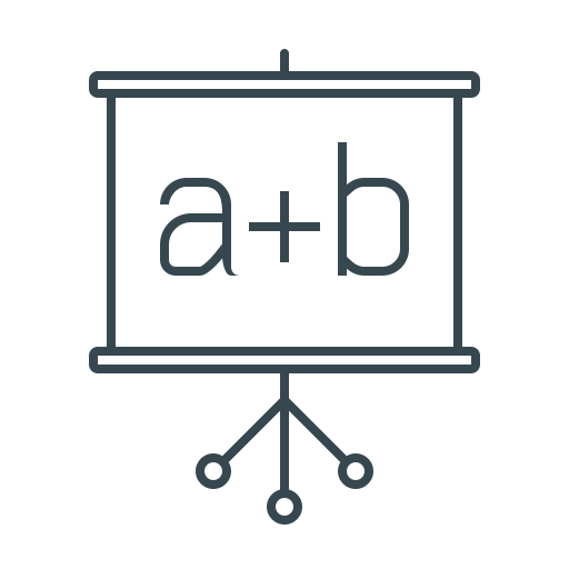 Courses, flipchart, training, blackboard, education, formula, school icon