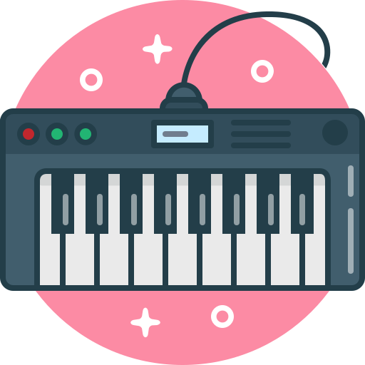 Digital, instrument, music, piano, play, synthesizer icon