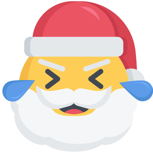 Christmas, emoji, laugh, laughing, santa icon