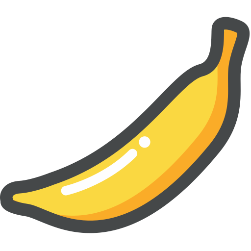 Banana, food, fruit, organic, vegan, vegetarian icon