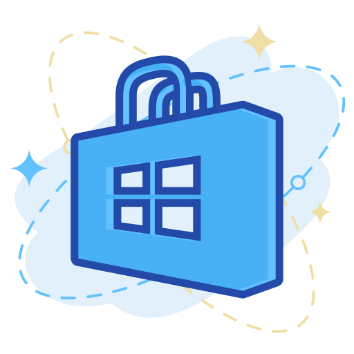 M, media, social, store, windows icon