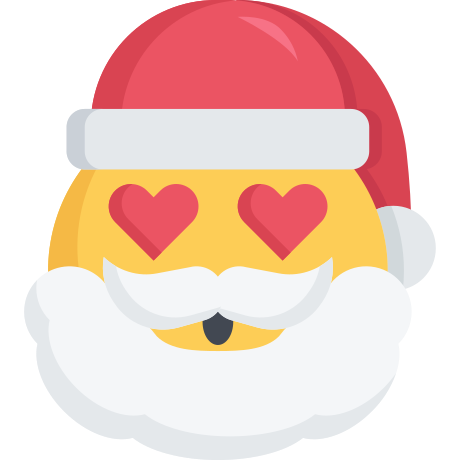 Christmas, emoji, love, santa icon