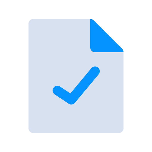 Check, document, file, internet, report, security, success icon