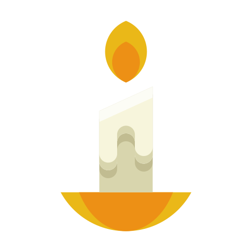 Candle, decoration, fire, flame, light, wax icon