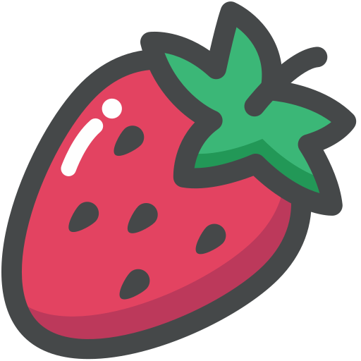 Food, fruit, organic, strawberry, vegan, vegetarian icon