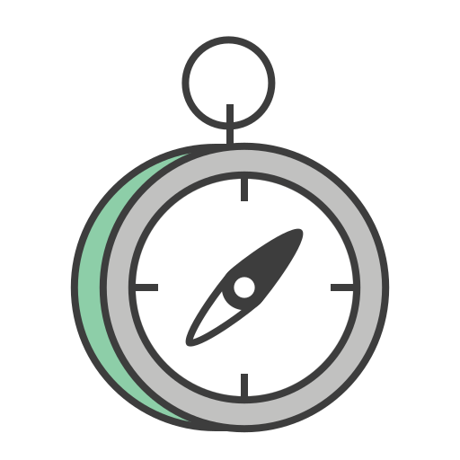 Compass, direction, hiking, journey, north, travel, trip icon