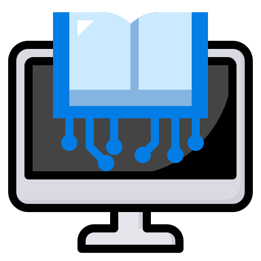 E, ebook, education, learning, online, plant icon
