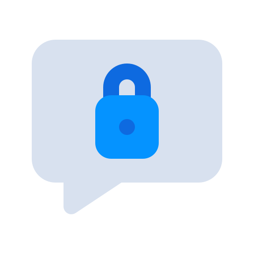Chat, internet, lock, locked, message, security, talk icon